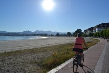cycling beside the beach in baiona