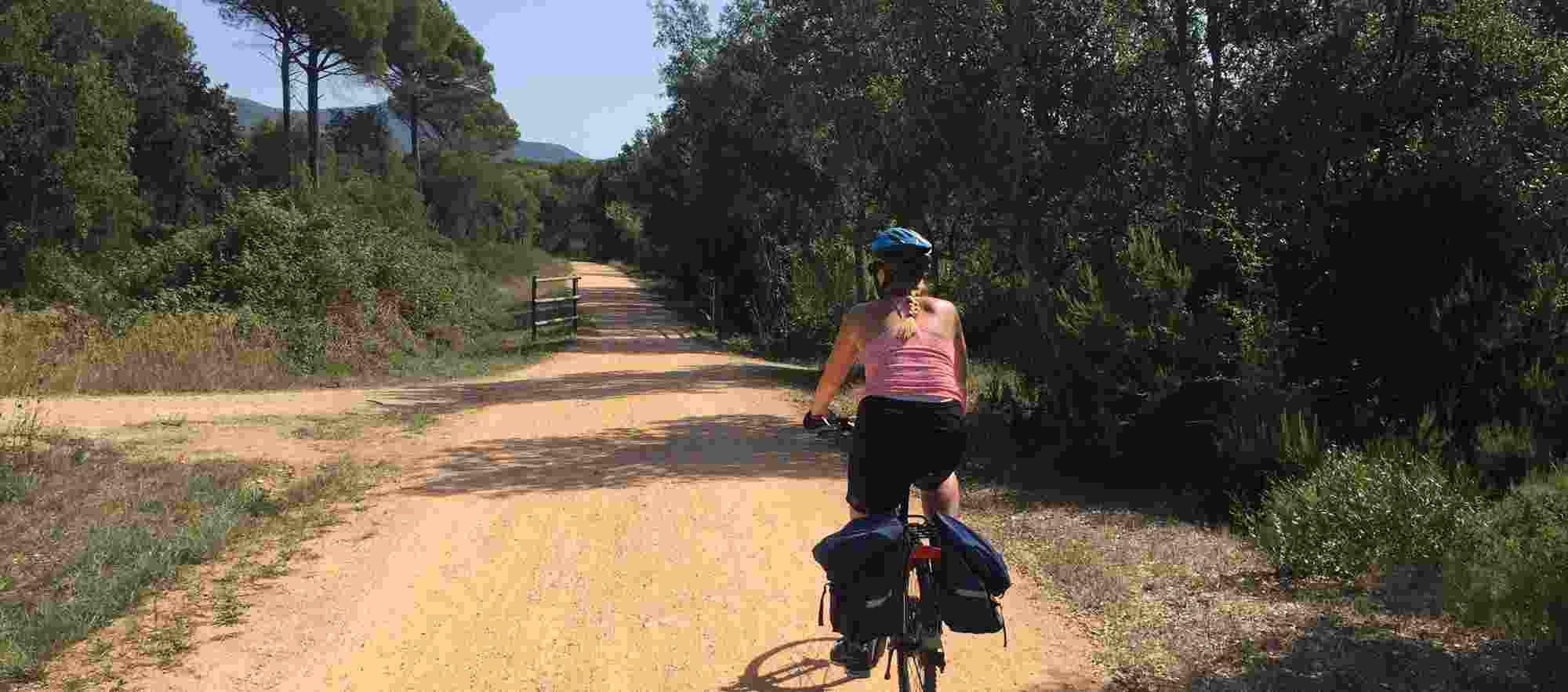 Cyclist on the Catalonia Cycle lanes tour