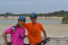 cyclists at the beach near Cadiz